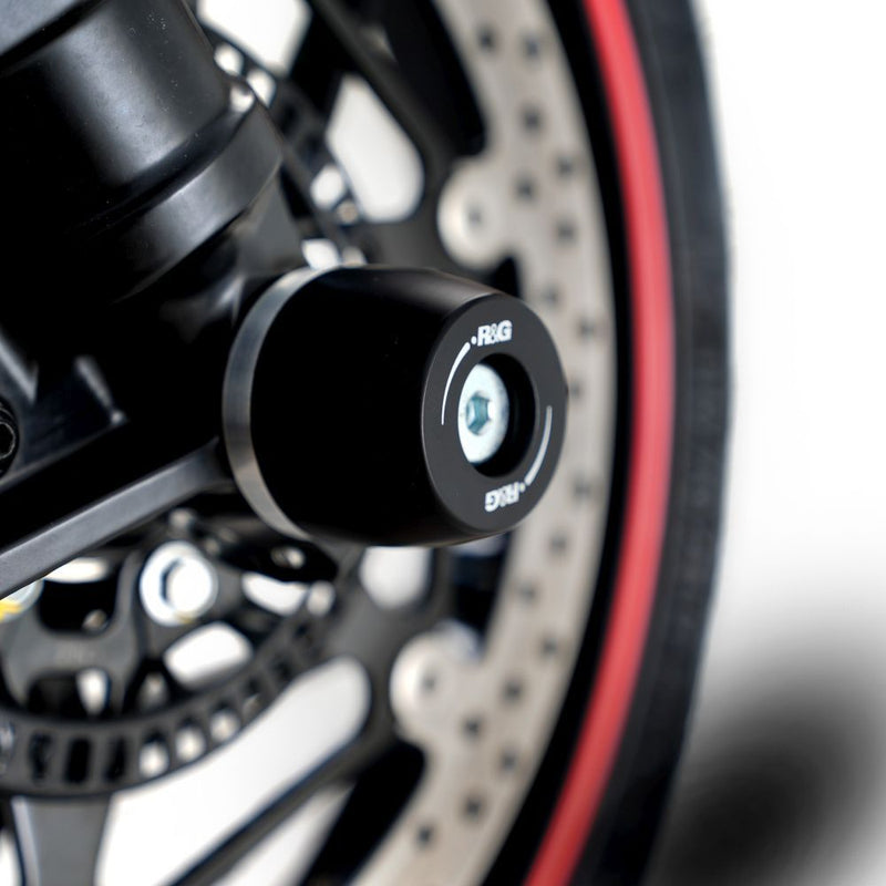 Load image into Gallery viewer, R&G Racing Black Fork Protectors For 2024-2025 Aprilia RS457 FP0292BK