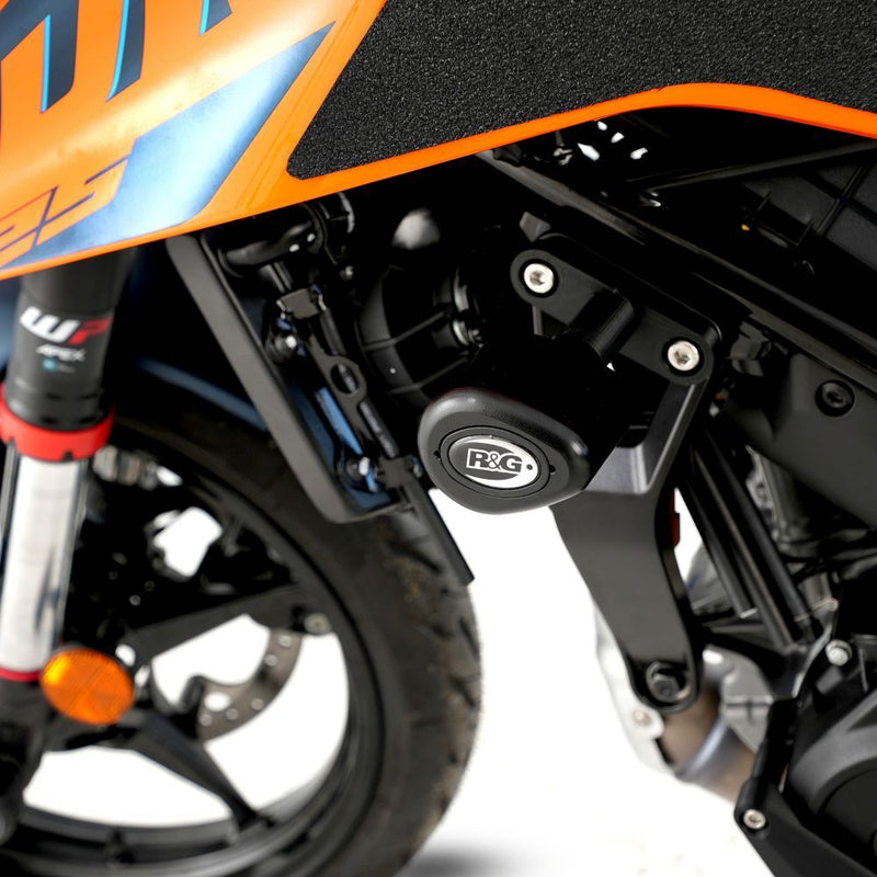Load image into Gallery viewer, R&G Racing Black Aero Style Crash Protectors For 2024-2025 KTM 125 Duke