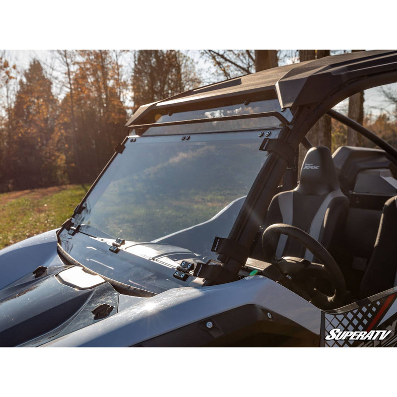Load image into Gallery viewer, SuperATV Kawasaki Teryx KRX 1000 Scratch Resistant Flip Down Windshield FDWS-K-KRX-70