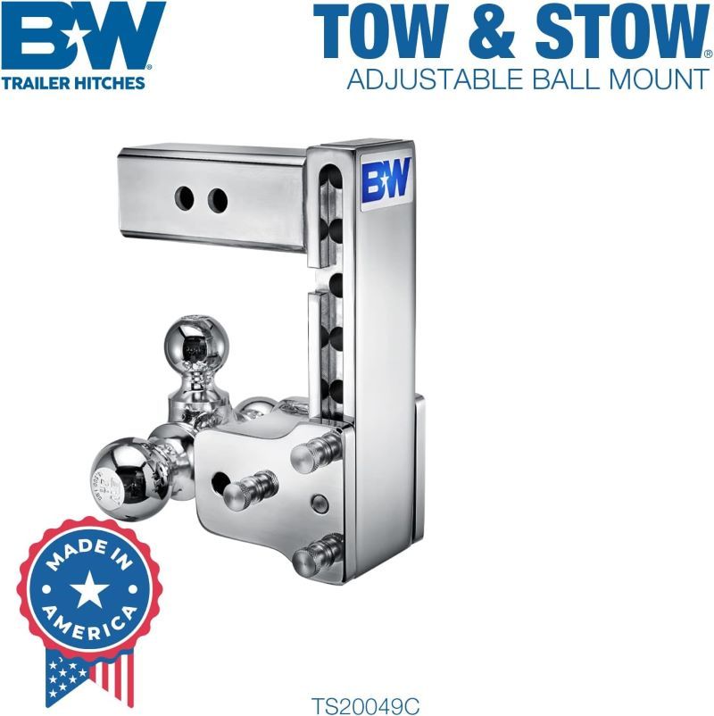 Load image into Gallery viewer, Tow & Stow Chrome Tri-Ball Ball Mount for 2-1/2" Receivers - 7" Drop, 1-7/8", 2" and 2-5/16" Hitch Balls