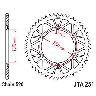 Load image into Gallery viewer, JT Sprockets Rear Racelite Aluminum Race Sprocket Black 50 Tooth 50T 520 Chain