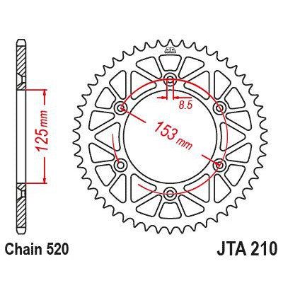 Load image into Gallery viewer, JT Sprockets Rear Racelite Aluminum Race Sprocket Red 48 Tooth 48T 520 Chain
