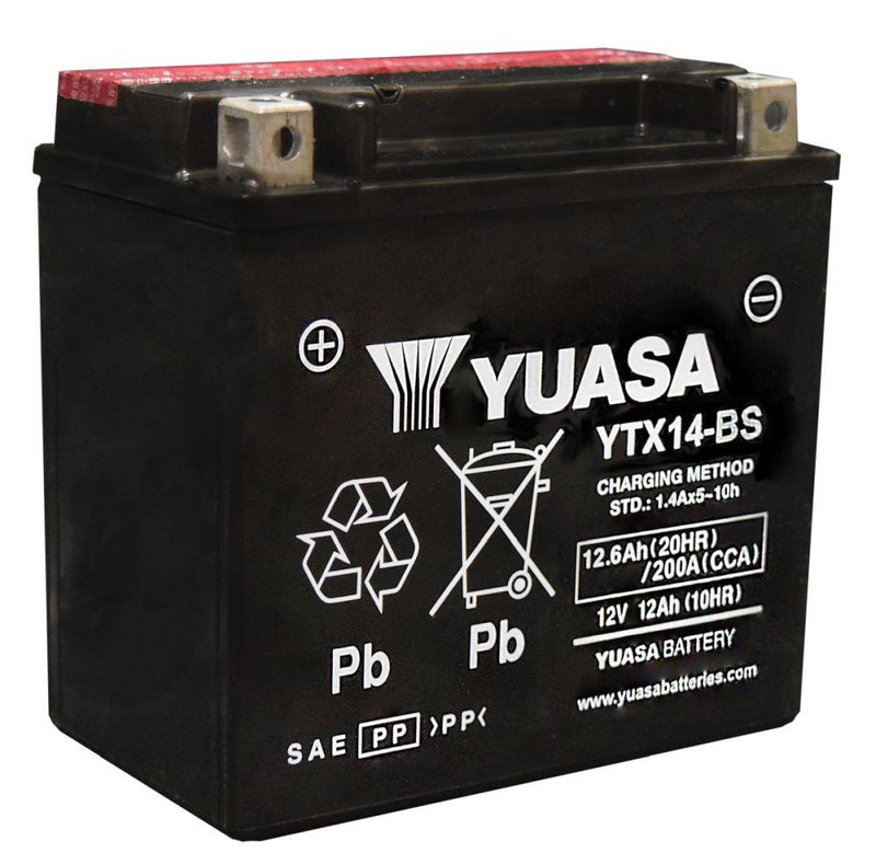 Load image into Gallery viewer, Yuasa Maintenance Free YTX14BS 12 Volt Battery YUAM3RH4STWN