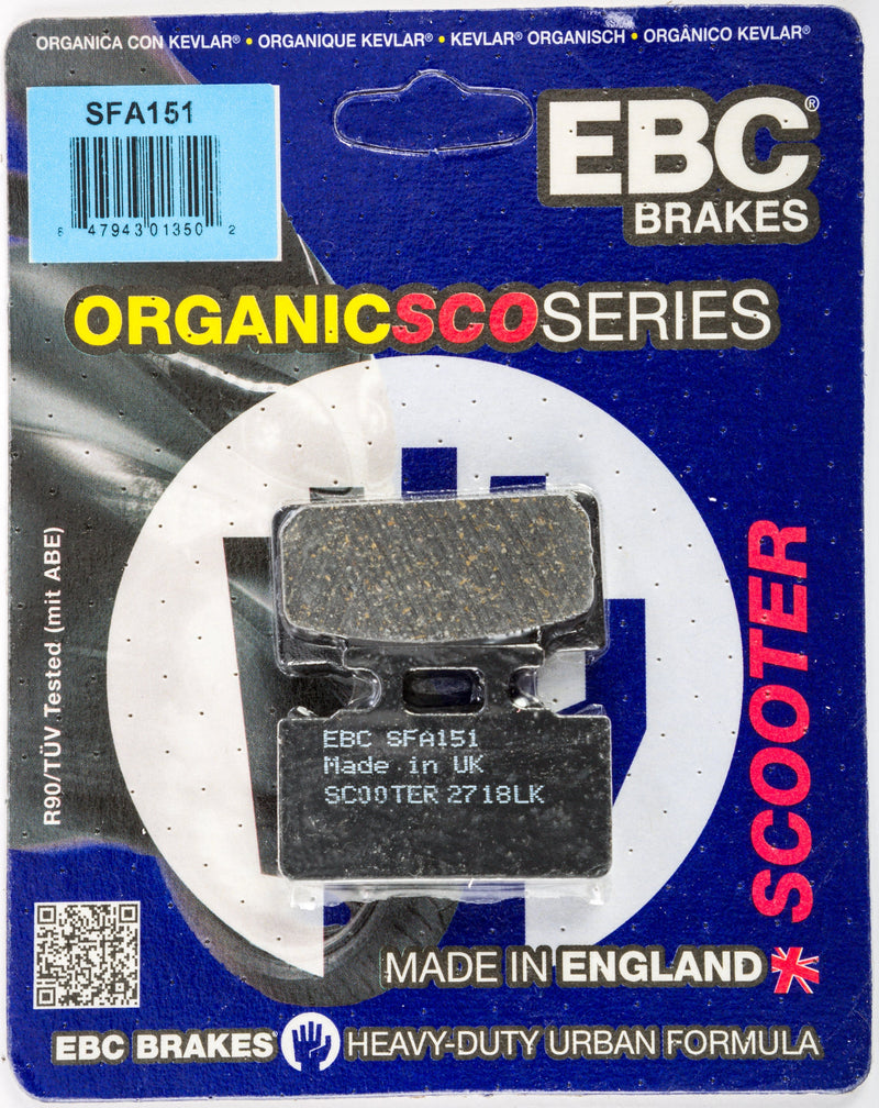 Load image into Gallery viewer, EBC 1 Pair Premium SFA Organic OE Replacement Brake Pads MPN SFA151