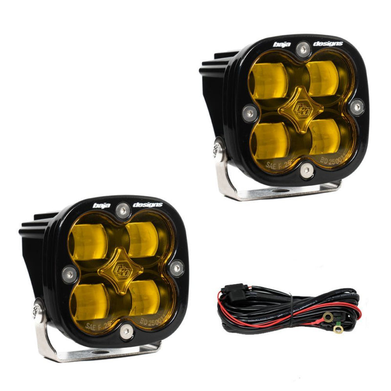 Load image into Gallery viewer, Baja Designs Auxiliary LED Light Pod Pair Squadron Series SAE Pattern Baja Amber Lens Universal 257811