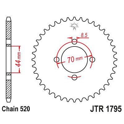 Load image into Gallery viewer, JT Sprockets Rear Steel Sprocket 22 Tooth 22T 520 Chain JTR1795.22