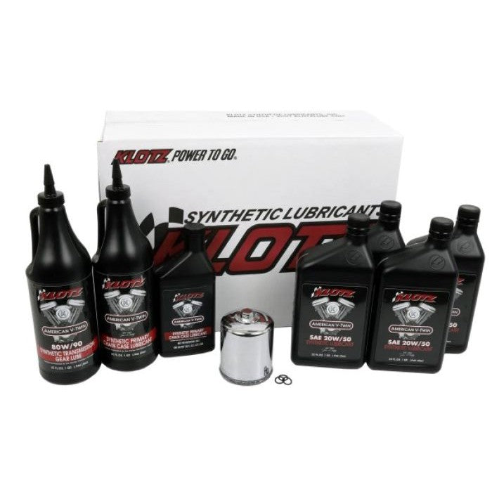 Load image into Gallery viewer, Klotz Premium 20W/50 4 Quart Synthetic Oil Change Kit For Harley-Davidson Milwaukee-Eight