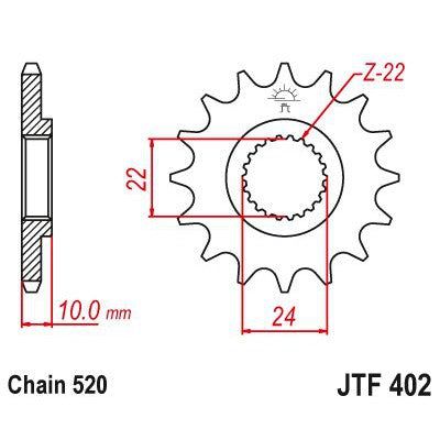 Load image into Gallery viewer, JT Sprockets Front Steel Countershaft Sprocket 15 Tooth 15T 520 Chain JTF402.15