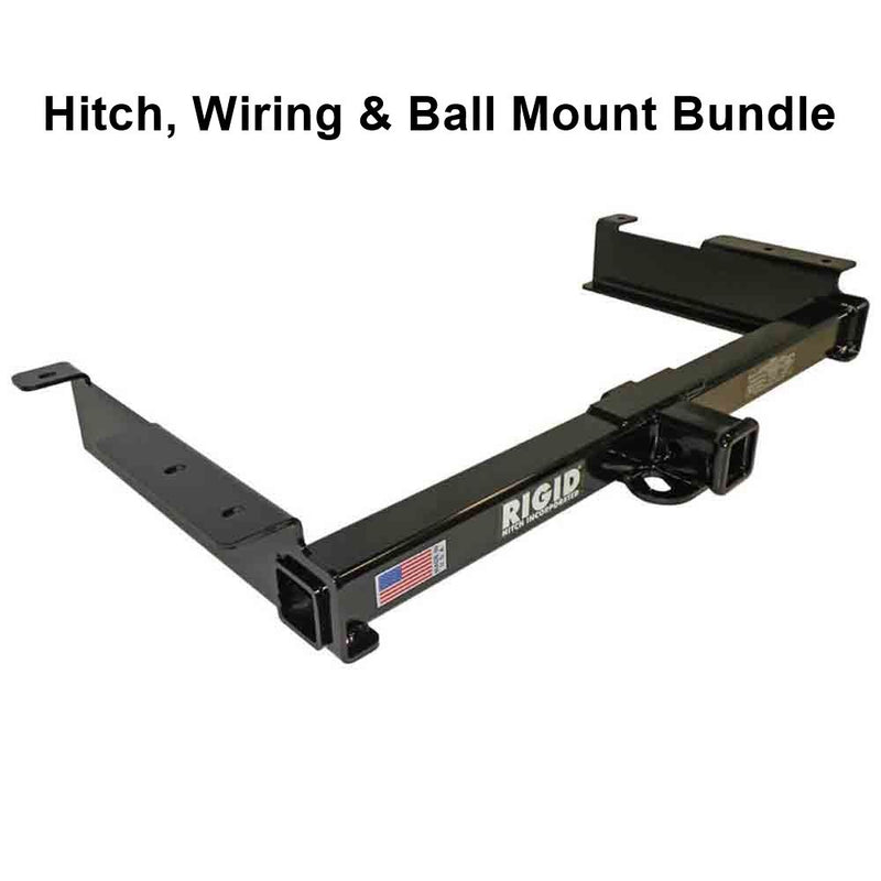 Load image into Gallery viewer, Rigid Hitch (R3-0861) Class III 2 Inch Receiver Trailer Hitch Bundle - Includes Ball Mount and Custom Wiring Harness fits 1996-24 Chevrolet Express & GMC Savana Van