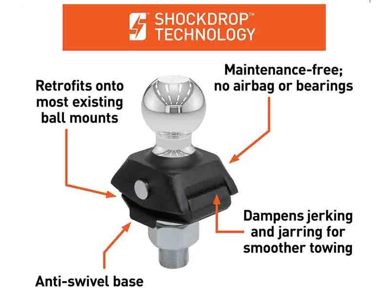 Load image into Gallery viewer, RockerBall 2 Inch Cushioned Hitch Ball, 1" Shank, 7,500 lb. Capacity