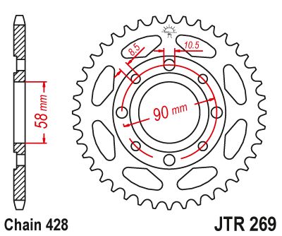 Load image into Gallery viewer, JT Sprockets Rear Steel Sprocket 36 Tooth 36T 428 Chain JTR269.36