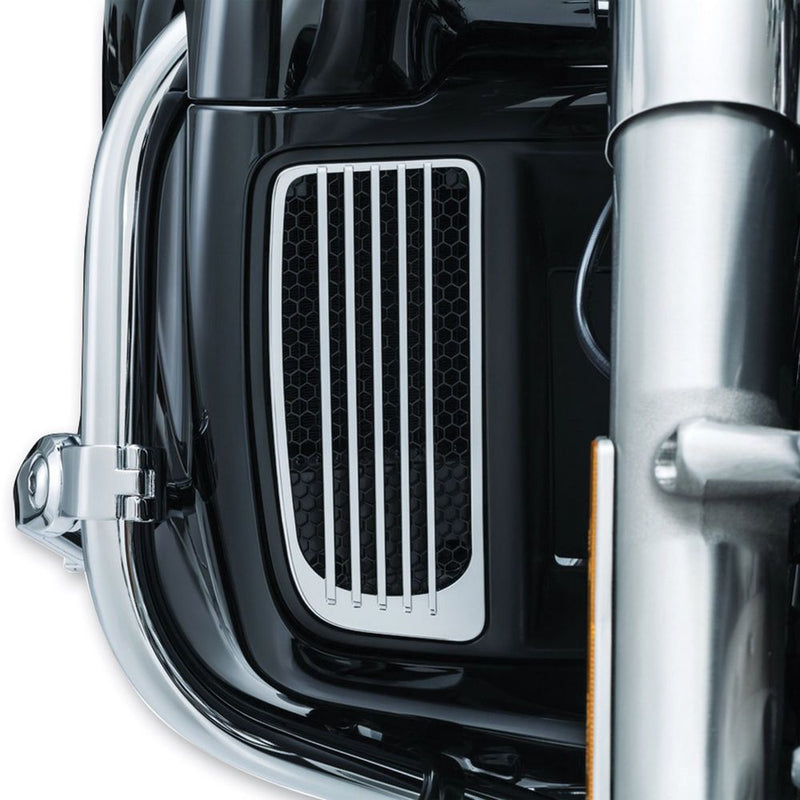 Load image into Gallery viewer, Kuryakyn Chrome Radiator Grills Lower Fairing Twin Cooled Harley Touring 14-2017