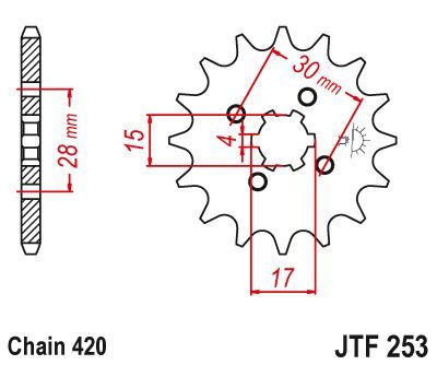 Load image into Gallery viewer, JT Sprockets Front Steel Countershaft Sprocket 16 Tooth 16T 420 Chain JTF253.16