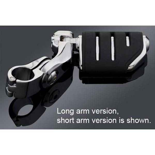 Load image into Gallery viewer, Kuryakyn Chrome 1.25 Engine Guard Long Arm Trident Dually ISO Highway Pegs Set