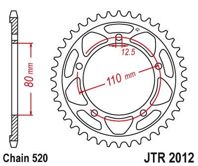 Load image into Gallery viewer, JT Sprockets Rear Steel Sprocket 42 Tooth 42T 520 Chain JTR2012.42