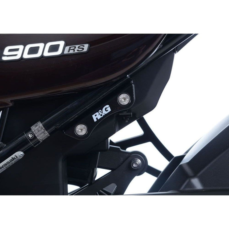 Load image into Gallery viewer, R&G Racing Black Rear Foot Rest Delete Blanking Plates For 2017-2019 Kawasaki Z900 ZR900