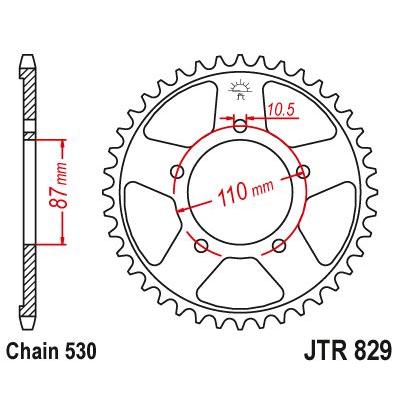 Load image into Gallery viewer, JT Sprockets Rear Steel Sprocket 44 Tooth 44T 530 Chain For Suzuki GSXR750 J,K Sling Shot 1988-1989 JTR829.44