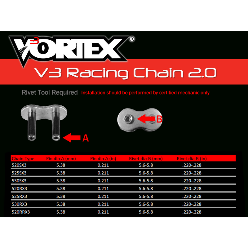 Load image into Gallery viewer, Vortex Black HFRS 520SX3-110 Chain and Sprocket Kit 14-39 Tooth - CK2260