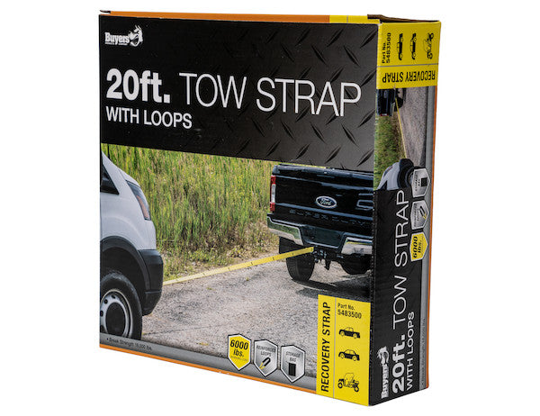 Load image into Gallery viewer, 20 Foot UTV/ATV Recovery Strap Kit with Loops- 6,000 lbs. Working Load Limit