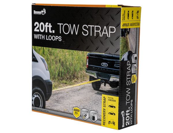Load image into Gallery viewer, 20 Foot UTV/ATV Recovery Strap Kit with Loops- 6,000 lbs. Working Load Limit
