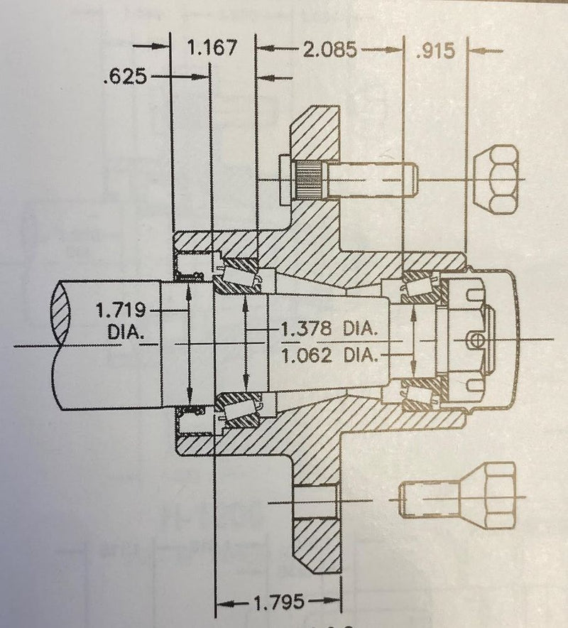 Load image into Gallery viewer, Pair of Pre-Greased 5-Bolt On 4-1/2 Inch Hub Assembly - Includes (2) Square Stock 1-3/8 Inch To 1-1/16 Inch Tapered Spindles & Bearings