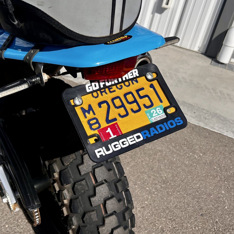 Load image into Gallery viewer, Rugged Radios Go Further Rugged Radios License Plate Frames for Cars, Trucks, and Motorcycles