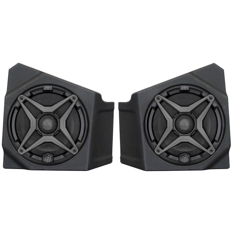 Load image into Gallery viewer, SSV Works Front Kick 6.5" Speaker Pods With Grey Grilles For Kawasaki KRF1000 20-22
