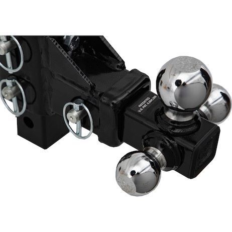 Load image into Gallery viewer, Adjustable Tri-Ball Hitch Solid Shank With 1-7/8, 2, and 2-5/16 Inch Chrome Hitch Balls