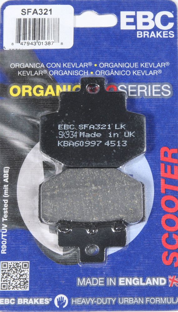 Load image into Gallery viewer, EBC 1 Pair Premium SFA Organic OE Replacement Brake Pads MPN SFA321