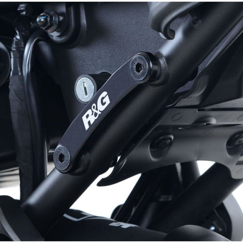 Load image into Gallery viewer, R&G Racing Black Footrest Delete Blanking Plates For 2016-2024 Yamaha XSR700