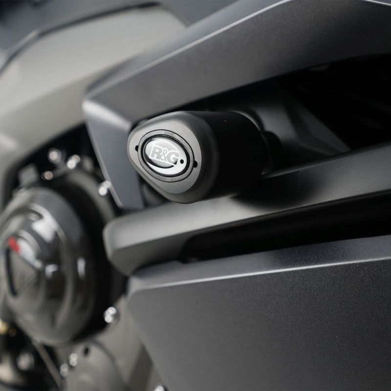 Load image into Gallery viewer, R&G Racing Black Crash Protectors For 2024-2024 Triumph Daytona 660 CP0576BL