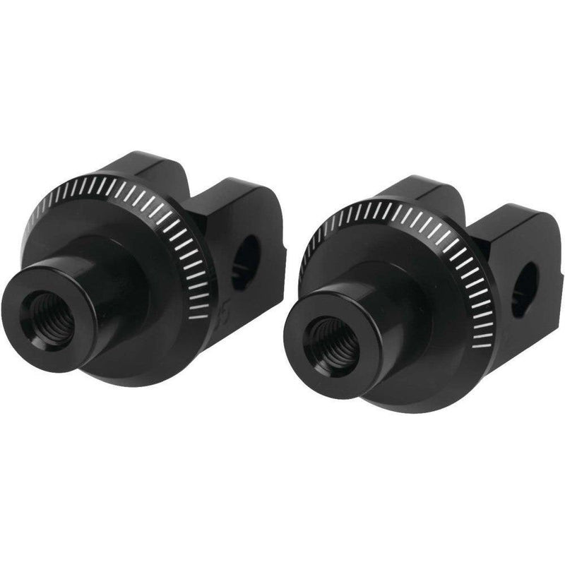 Load image into Gallery viewer, Puig Adventure Footpeg Adaptors Black Front - 7200N