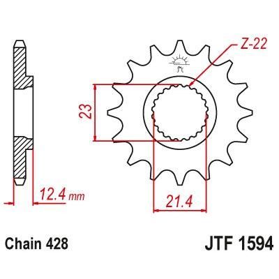 Load image into Gallery viewer, JT Sprockets Front Steel Countershaft Sprocket 15 Tooth 15T 428 Chain For Yamaha XT250 2008-21 JTF1594.15