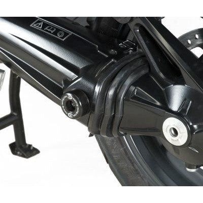 Load image into Gallery viewer, R&G Racing Black Swingarm Protectors For 2012-2015 Triumph Tiger Explorer ABS 1200
