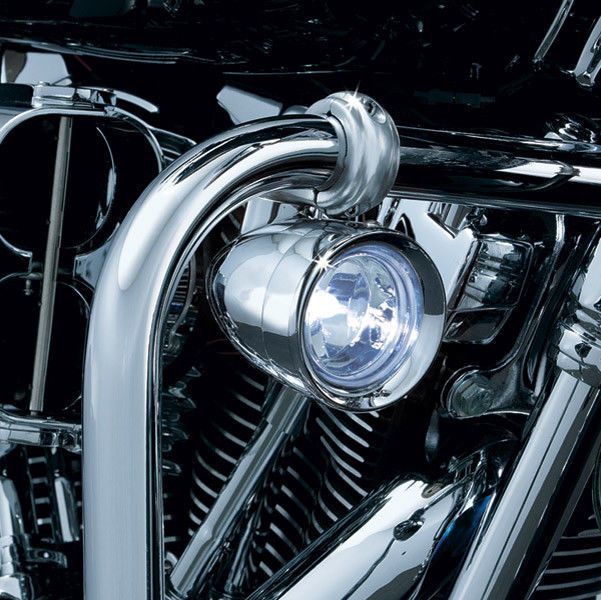 Load image into Gallery viewer, KURYAKYN CHROME 1-1/2 INCH ENGINE GUARD DRIVING LIGHTS FOR HARLEY DAVIDSON 5019