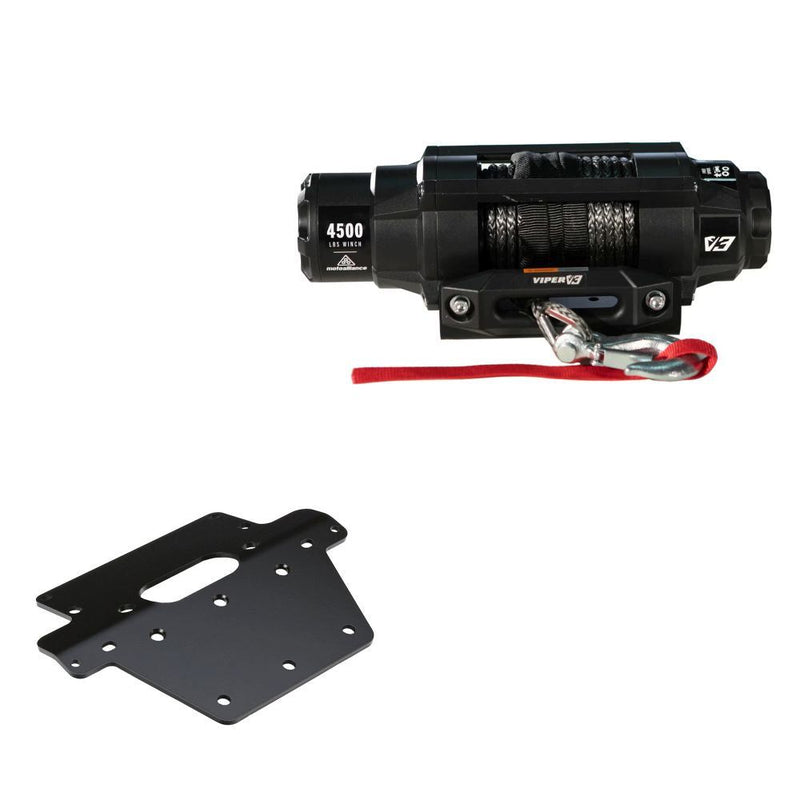Load image into Gallery viewer, Viper 4500lbs V3 Winch Black Rope With Mount For Honda Rancher 420 2007-2013