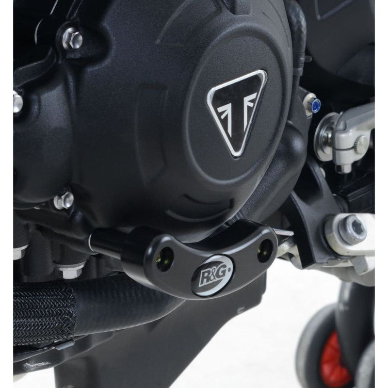 Load image into Gallery viewer, R&G Racing Black Engine Case Sliders LHS For 2017-2018 Triumph Speed Triple R