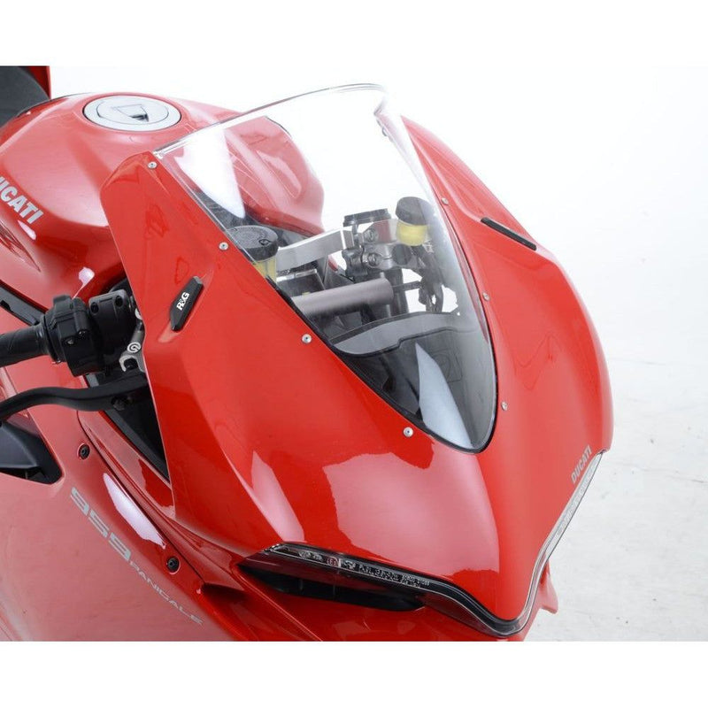Load image into Gallery viewer, R&G Racing Black Mirror Delete Blanking Plates For 2015-2017 Ducati 1299 Panigale