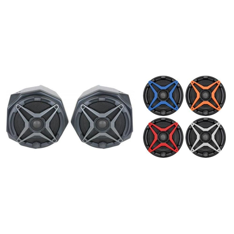 Load image into Gallery viewer, SSV Works Front 6.5" Speaker Pods With Orange Grilles