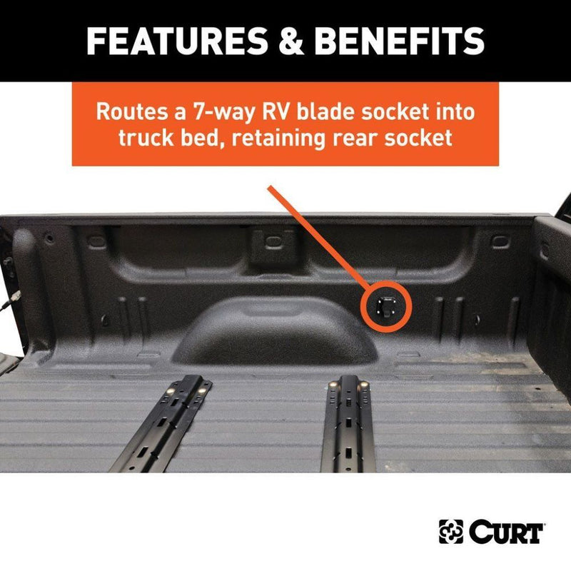 Load image into Gallery viewer, Curt 10' Custom Wiring Extension Harness (Adds 7-Way RV Blade style plug to Pickup Bed), fits Select Ford, Ram, Nissan, Toyota