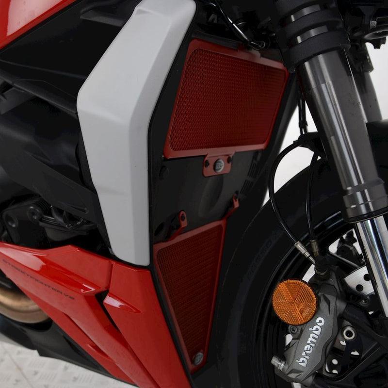 Load image into Gallery viewer, R&G Racing Red Aluminum Radiator Guard For 2022-2024 Ducati Streetfighter V2