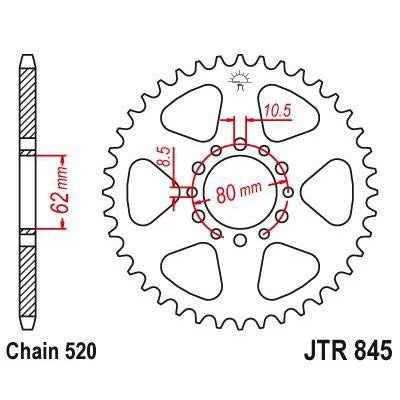 Load image into Gallery viewer, JT Sprockets Rear Steel Sprocket 47 Tooth 47T 520 Chain JTR845.47