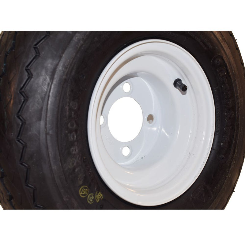 Load image into Gallery viewer, Golf Cart Wheel Assembly - 18 x 8.5 - 8 Sawtooth Tire on 8 x 7, 4 on 4 White Steel Wheel