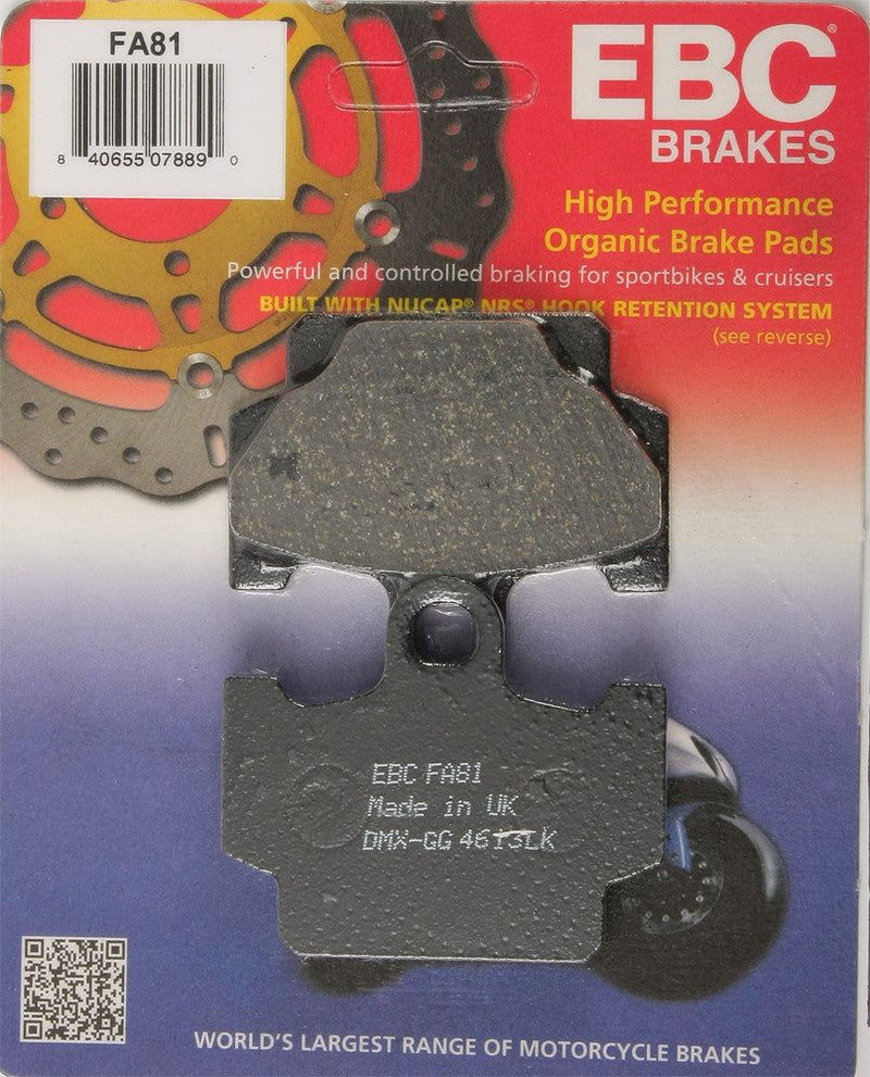 Load image into Gallery viewer, EBC 1 Pair Premium SFA Organic OE Replacement Brake Pads MPN FA81