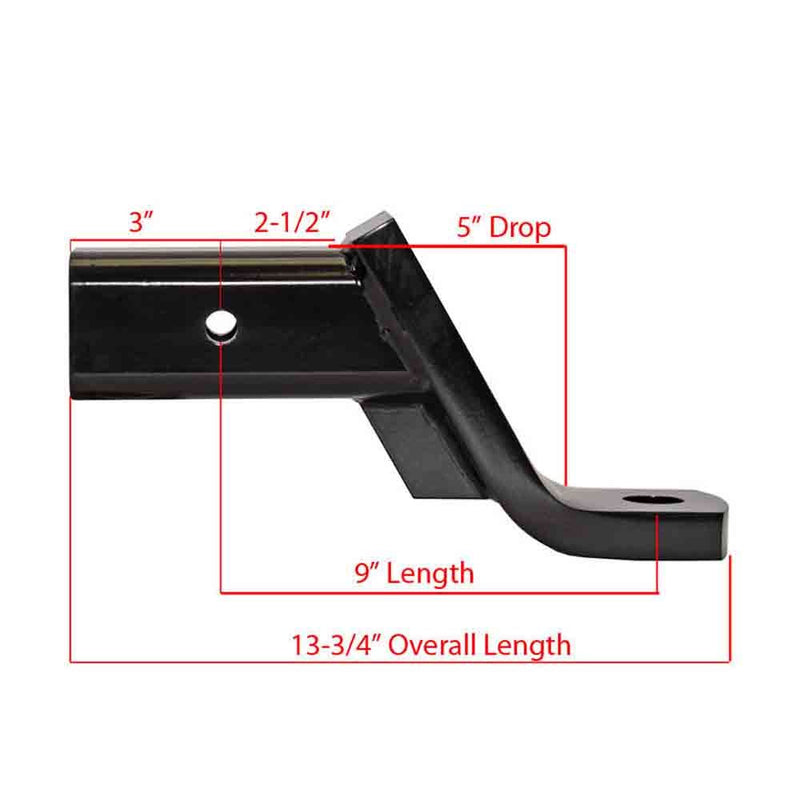 Load image into Gallery viewer, Rigid HItch (HUB-33509) Heavy Duty Ball Mount for Ford OEM 3 Inch Receivers - 5 Inch Drop or 3 Inch Rise - 9 Inch Length - Made in USA