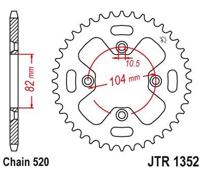 Load image into Gallery viewer, JT Sprockets Rear Steel Sprocket 40 Tooth 40T 520 Chain JTR1352.40