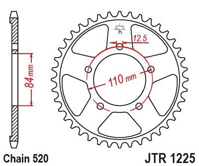 Load image into Gallery viewer, JT Sprockets Rear Steel Sprocket 40 Tooth 40T 520 Chain JTR1225.40