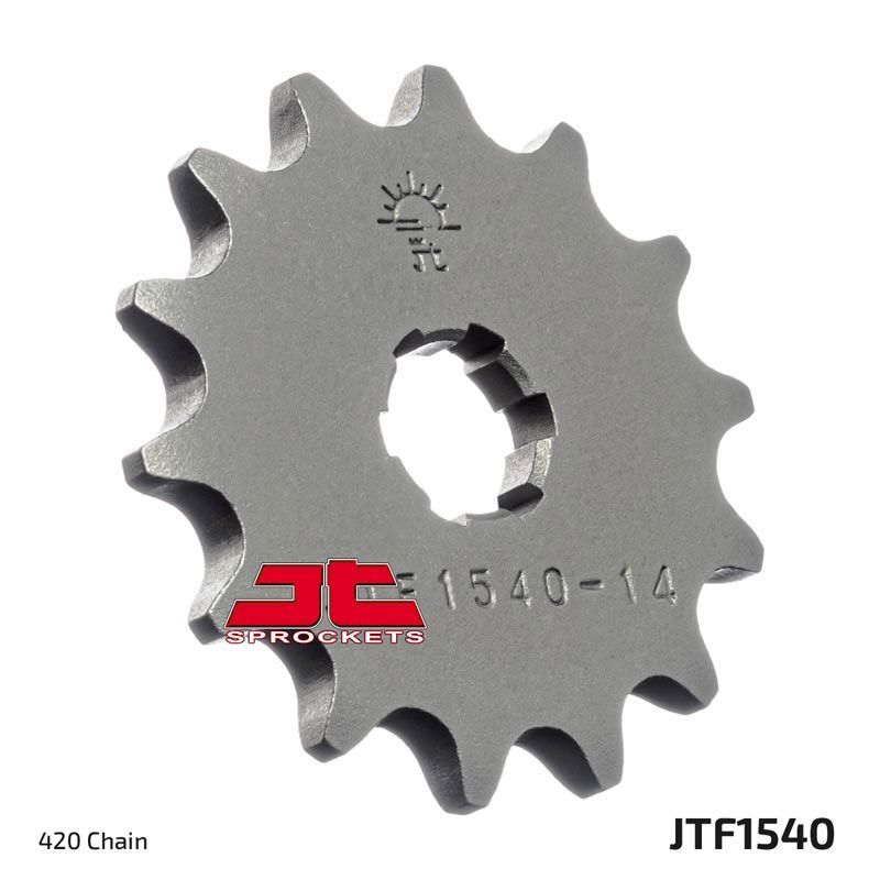 Load image into Gallery viewer, JT Sprockets Front Steel Sprocket 14 Tooth 14T 420 Chain For Kawasaki ZX130 2008-2010 JTF1540.14