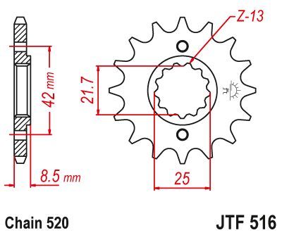 Load image into Gallery viewer, JT Sprockets Front Steel Countershaft Sprocket 14 Tooth 14T 520 Chain JTF516.14