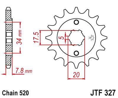 Load image into Gallery viewer, JT Sprockets Front Steel Countershaft Sprocket 12 Tooth 12T 520 Chain JTF327.12